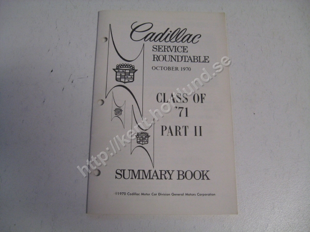 1971 Cadillac Service roundtable summary book