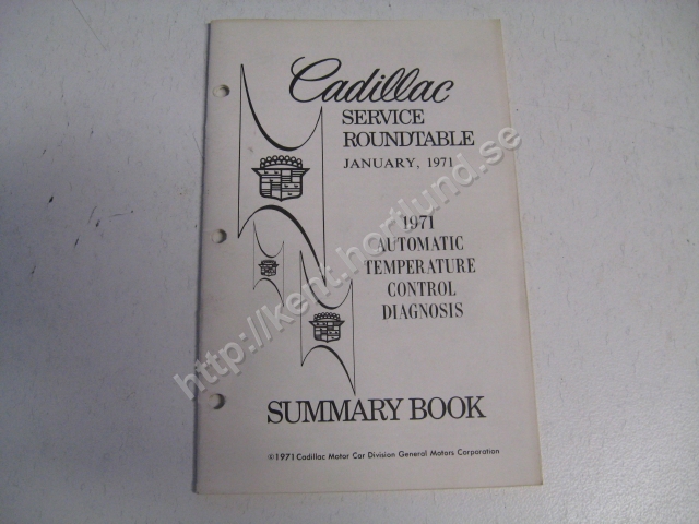 1971 Cadillac Service roundtable summary book