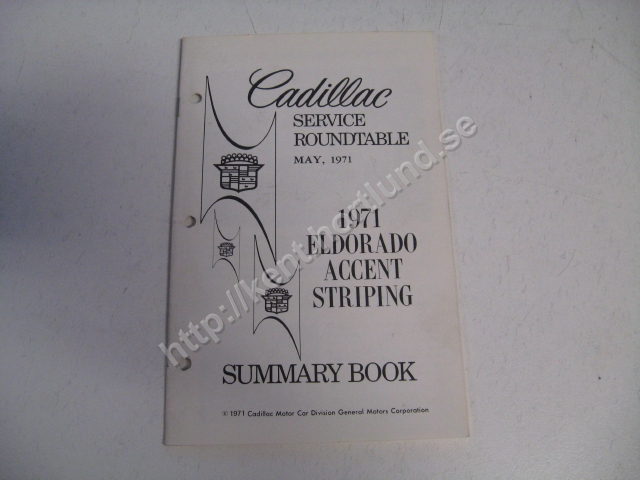 1971 Cadillac Service roundtable summary book