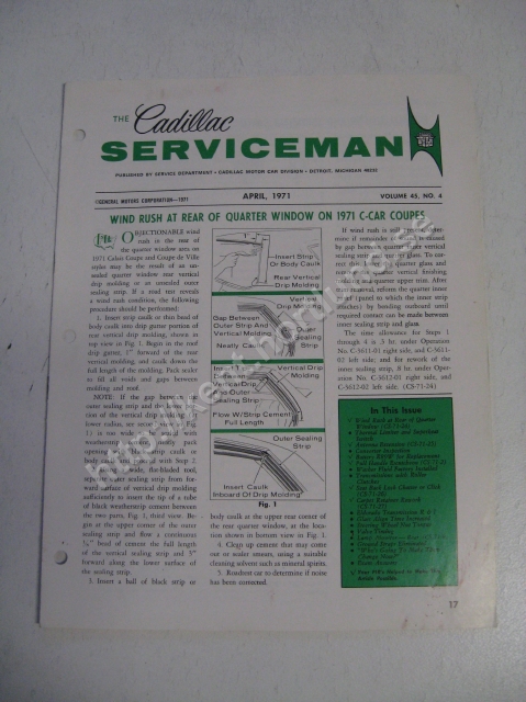 1971 Cadillac The cadillac serviceman Magazine