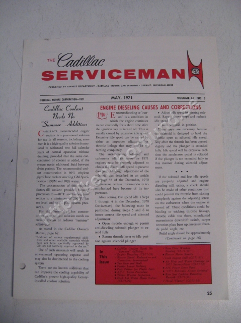 1971 Cadillac The cadillac serviceman Magazine