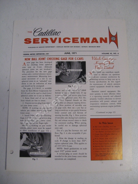1971 Cadillac The cadillac serviceman Magazine