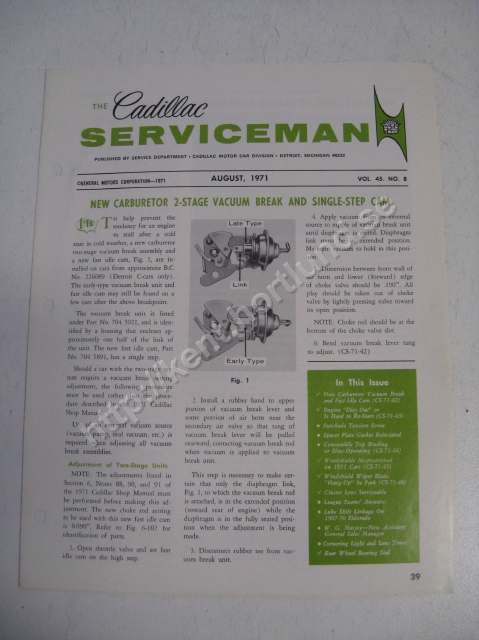 1971 Cadillac The cadillac serviceman Magazine