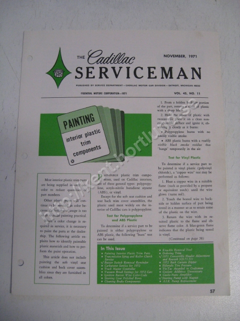 1971 Cadillac The cadillac serviceman Magazine
