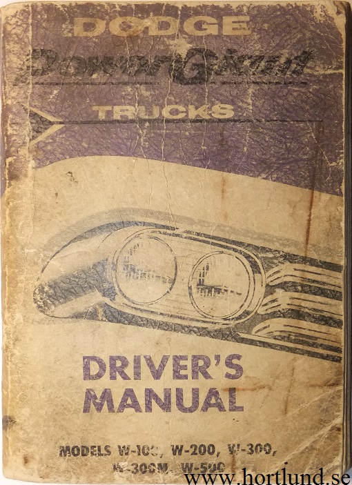 1958 Dodge Truck Driver's Manual