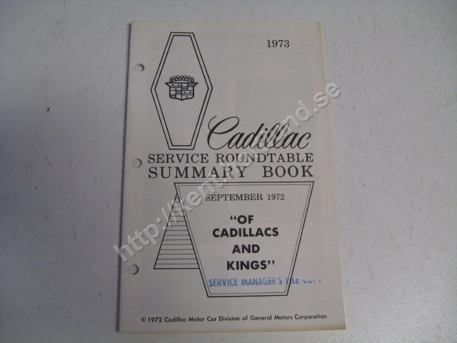 1973 Cadillac Service roundtable summary book