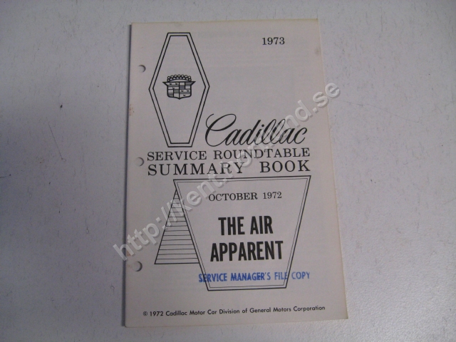1973 Cadillac Service roundtable summary book