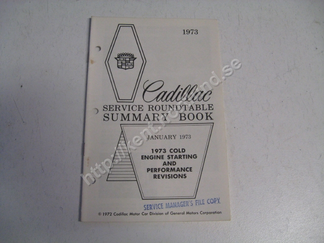 1973 Cadillac Service roundtable summary book