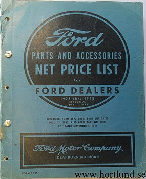 1928-1948 Ford Parts and Accessories Net Price list