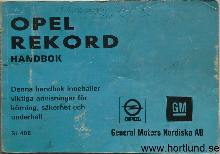 1977 Opel Rekord Handbok
