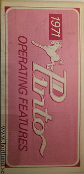 1971 Ford Pinto Owners Manual 5:th edit