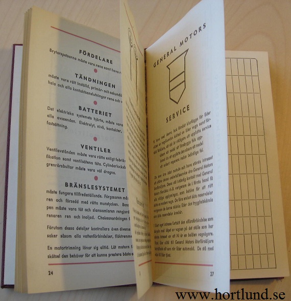 1947 GM Garanti- och Inspektionsbok - 2