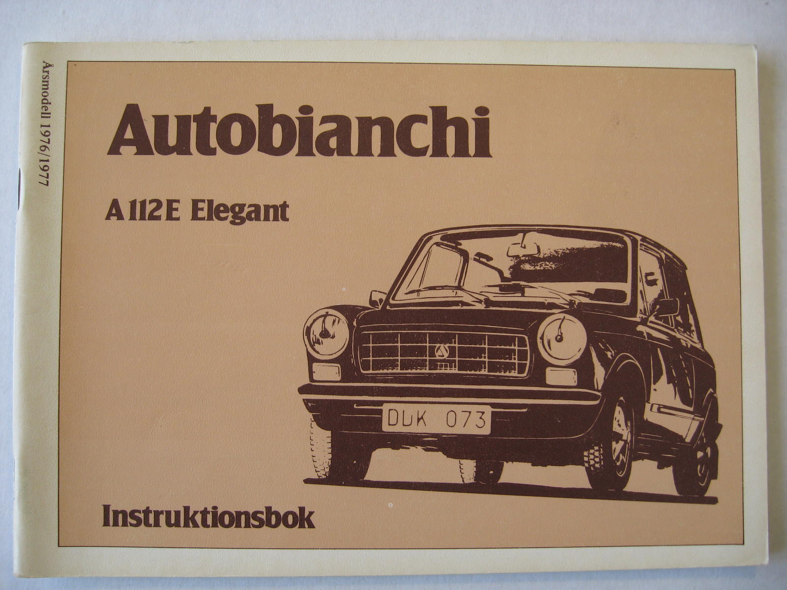 1976 - 1977 Autobiachi A112E Elegant Instruktionsbok