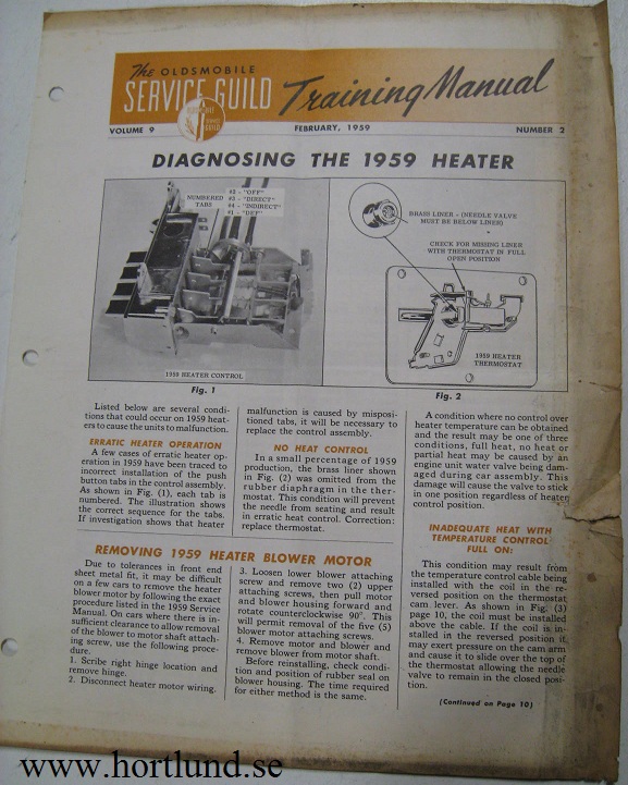 1959 Oldsmobile Service Guild Training Manual February 