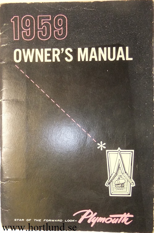 1959 Plymouth Owners Manual original