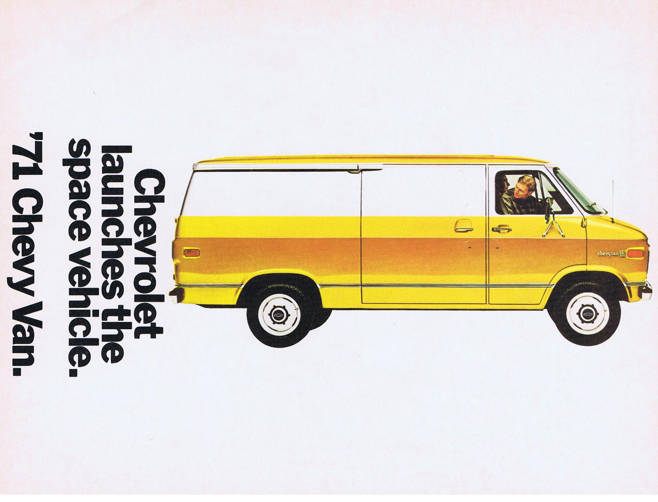 1971 Chevrolet Truck Försäljningsbroschyr Chevy Van