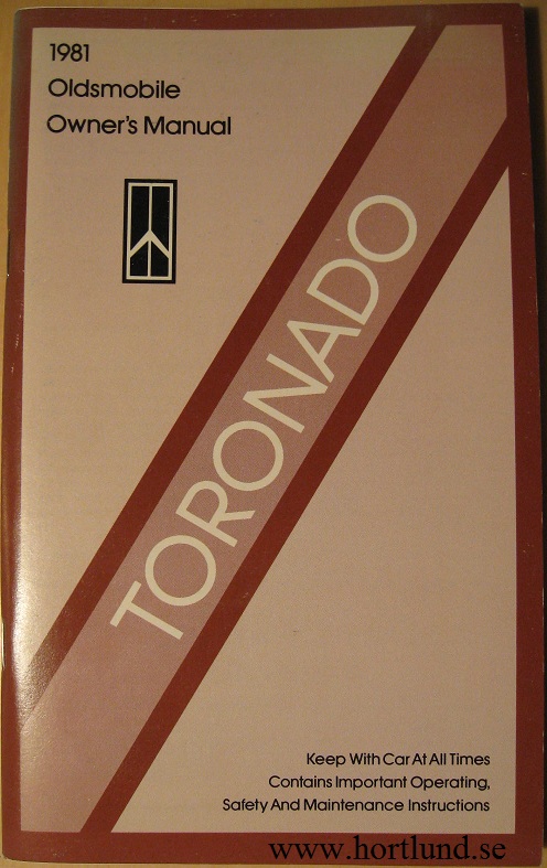 1981 Oldsmobile Toronado Owner's Manual