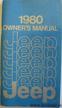 1980 Jeep  Owner's Manual alla modeller