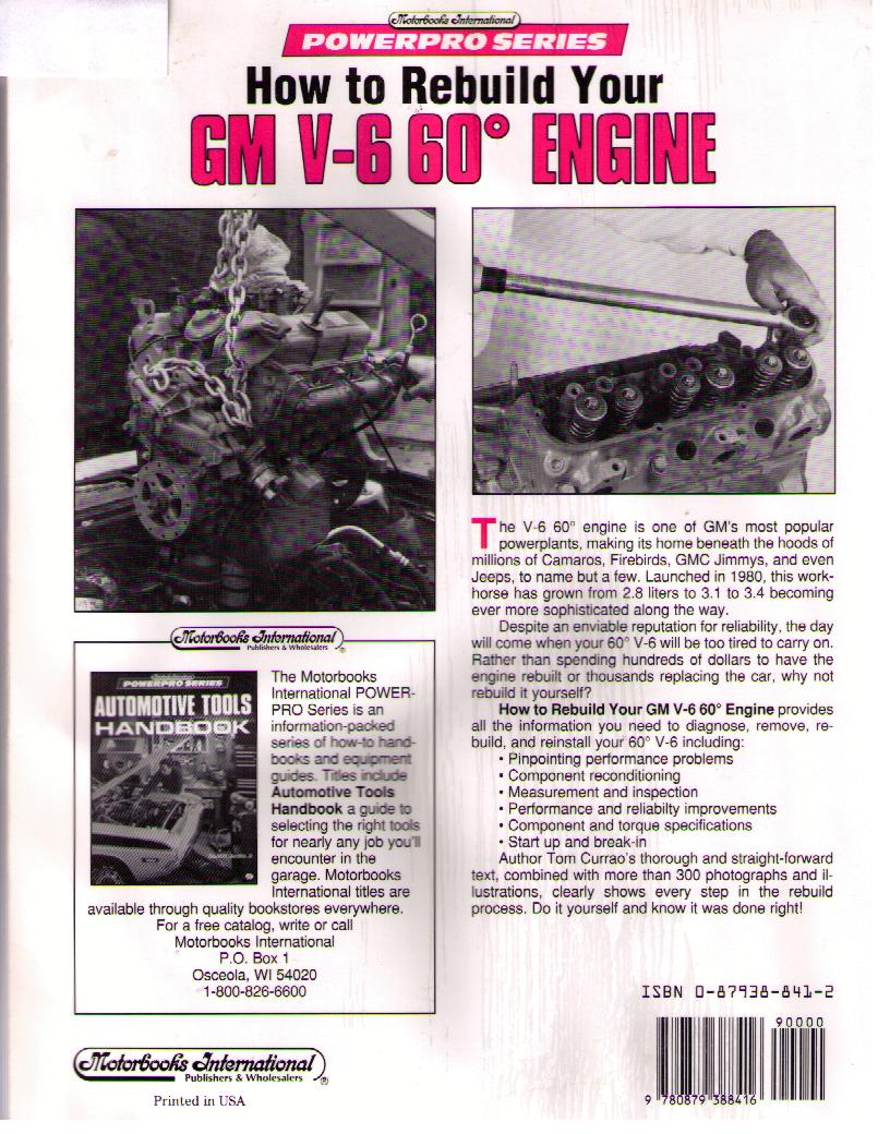 1980 - 1993 How to Rebuild Your GM V-6 Engine; Tom Currao - 2