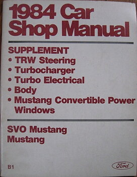1984 Ford Mustang Shop Manual Vol B1