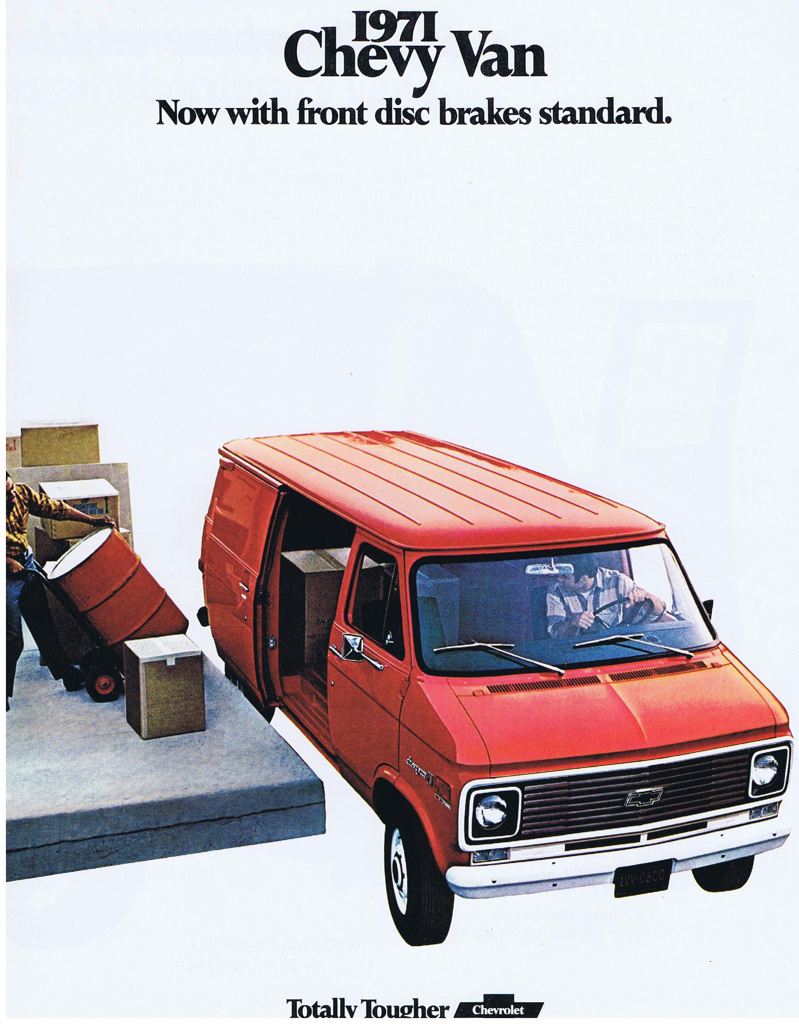 1971 Chevrolet Truck Försäljningsbroschyr Chevy Van