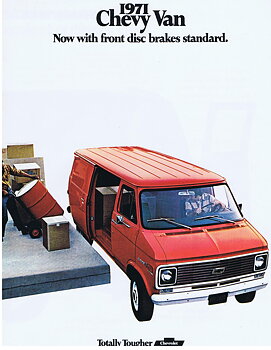 1971 Chevrolet Truck Försäljningsbroschyr Chevy Van