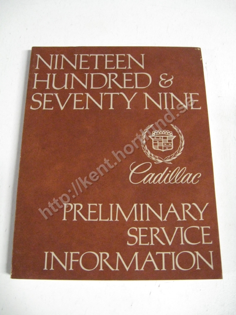 1979 Cadillac Preliminary service information