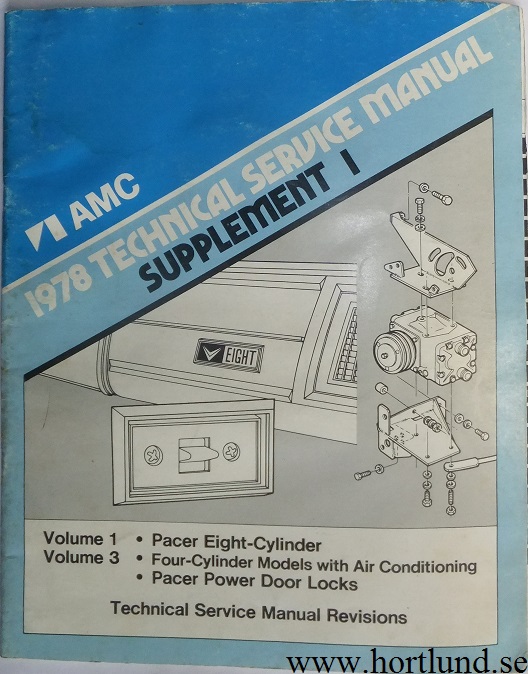 1978 AMC Pacer Technical Service Manual spplement 1