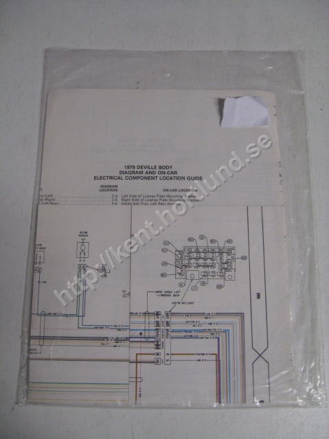 1979 Cadillac Deville body diagram and on-car electrical component location guide