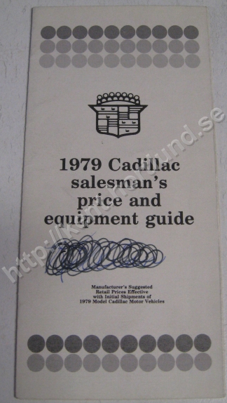 1979 Cadillac Salesman's price and equipment guide