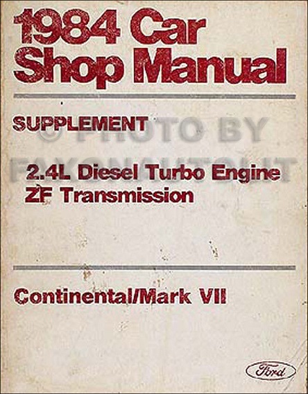 1984 Lincoln Shop Manual Vol D1
