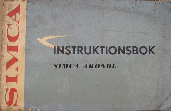 1961 Simca Aronde instruktionsbok svensk