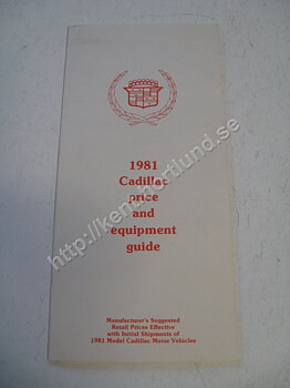 1981 Cadillac Försäljningsbroschyr
