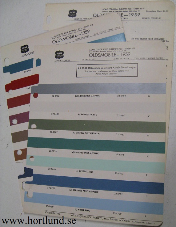 1959 Oldsmobile  Acme lackkarta