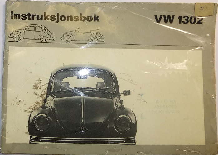 1971 Volkswagen VW 1302 Instruktionsbok