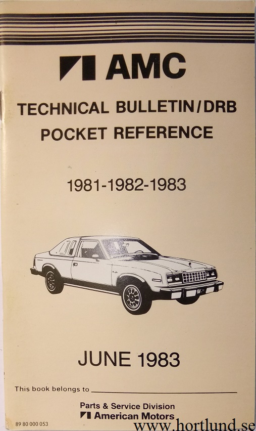 1981-1983 AMC Technical Bulletin Pocket Reference