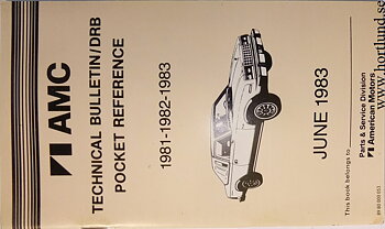 1981-1983 AMC Technical Bulletin Pocket Reference