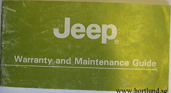 1984 Jeep Warranty and Maintenance Guide alla modeller