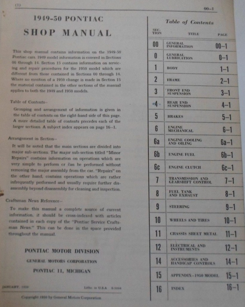 1949 - 1950 Pontiac Shop Manual - 2