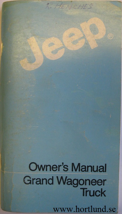 1984 Jeep Grand Wagoneer and Truck Owner's Manual