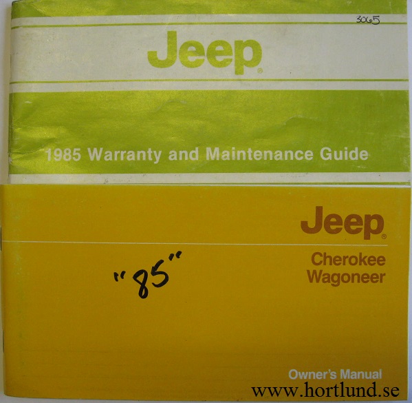 1985 Jeep Cherokee and Wagoneer Owner's Manual