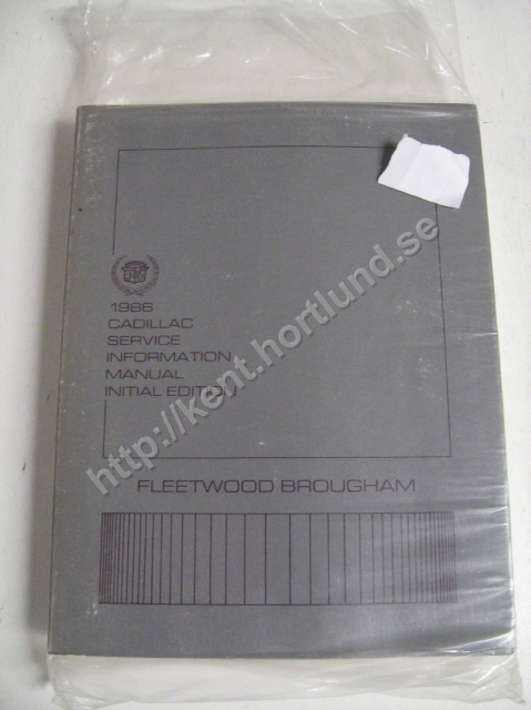 1986 Cadillac Fleetwood Brougham Service information manual  final edition