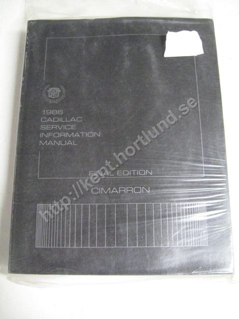1986 Cadillac Cimarron Service information manual  final edition