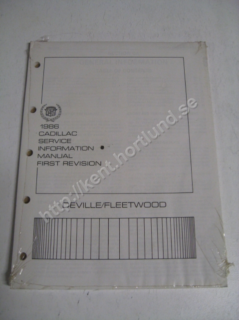1986 Cadillac DeVille och Fleetwood service information manual first revision