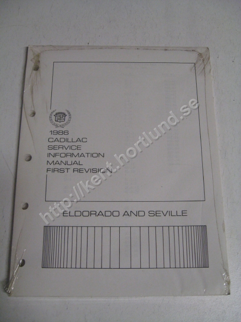 1986 Cadillac Eldorado och Seville service information manual first revision