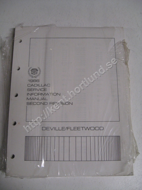 1986 Cadillac DeVille och Fleetwood service information manual second revision