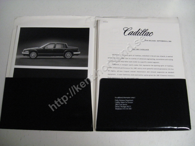1987 Cadillac  Press kit