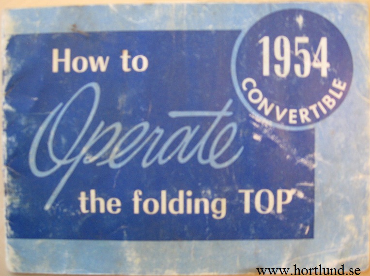 1954 Fisher How To Operate The Folding Top