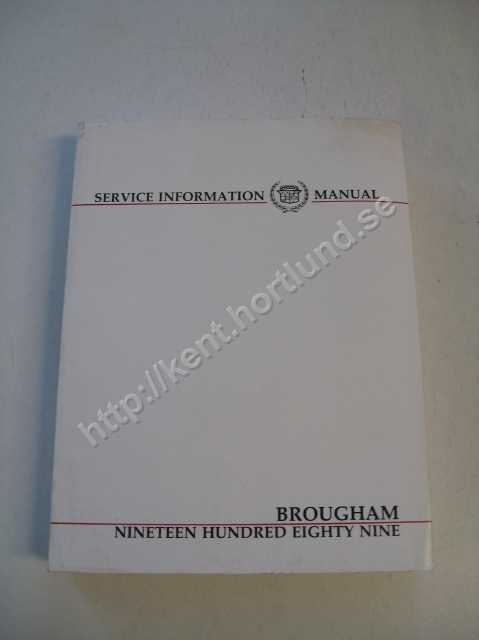 1989 Cadillac Brougham Service information manual