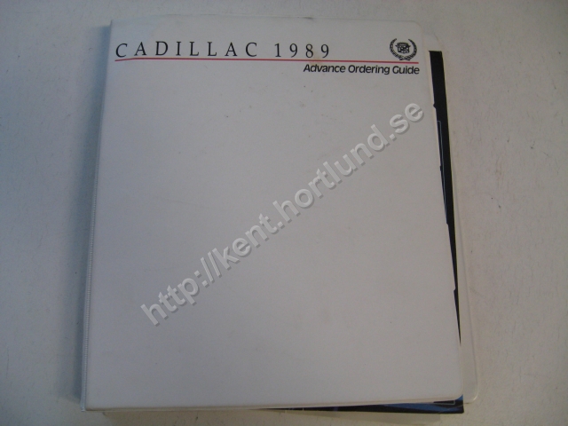 1989 Cadillac advance ordering guide